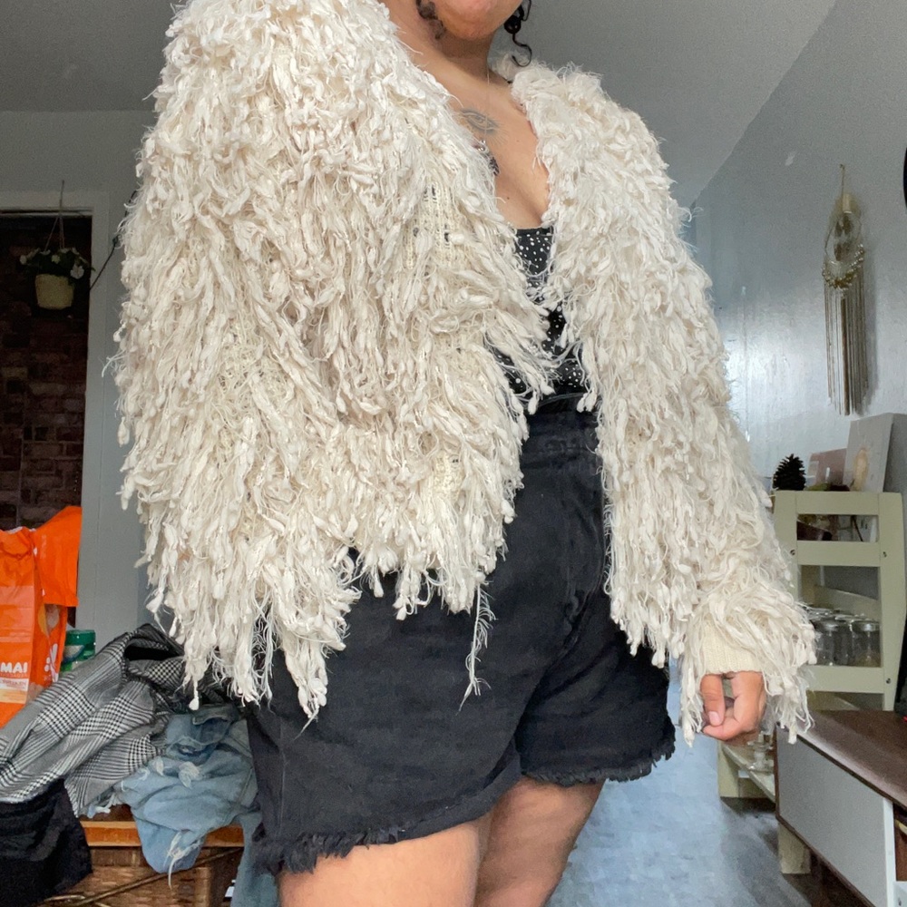 F21 shaggy jacket